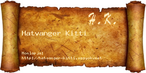 Hatvanger Kitti névjegykártya